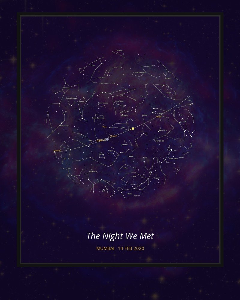 Nebula Horizon – Custom Star Map Wall Frame